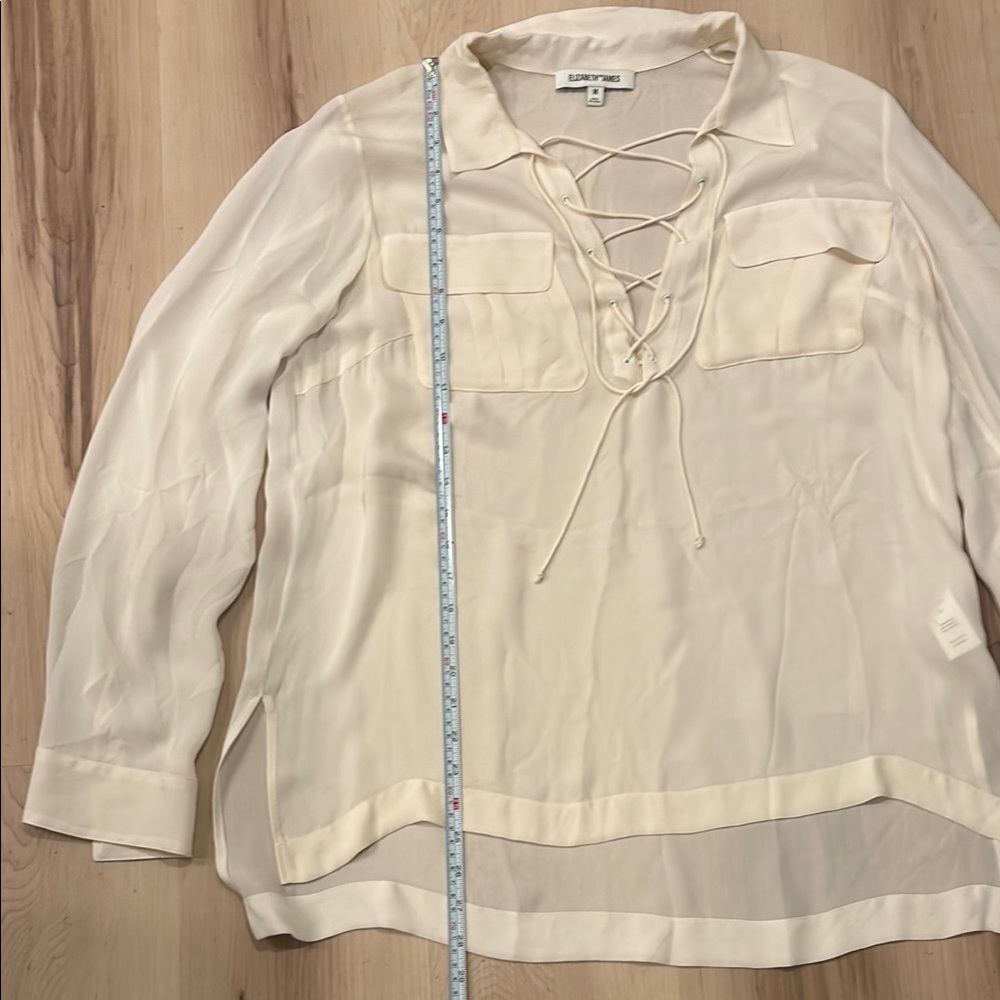 Elizabeth and James Silk Lace-Up Blouse - Picture 3 of 10